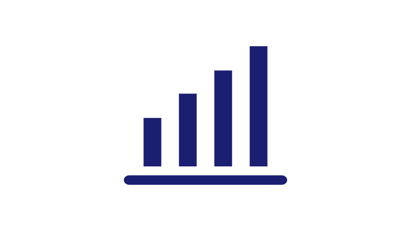 Illustration of a chart with increasing bars.